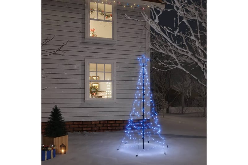 beBasic juletræ med spyd 200 LED'er 180 cm blåt lys - Plastik juletræ
