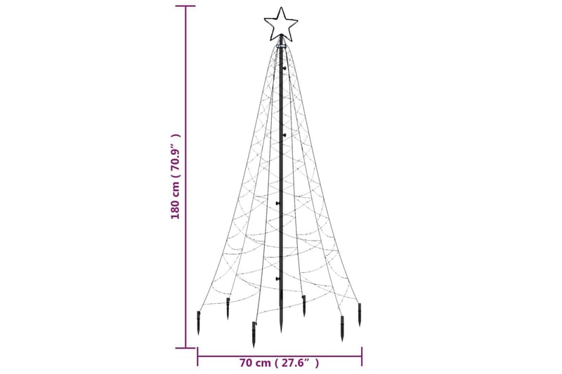 beBasic juletræ med spyd 200 LED'er 180 cm blåt lys - Plastik juletræ