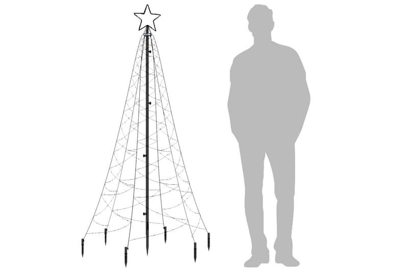 beBasic juletræ med spyd 200 LED'er 180 cm koldt hvidt lys - Plastik juletræ