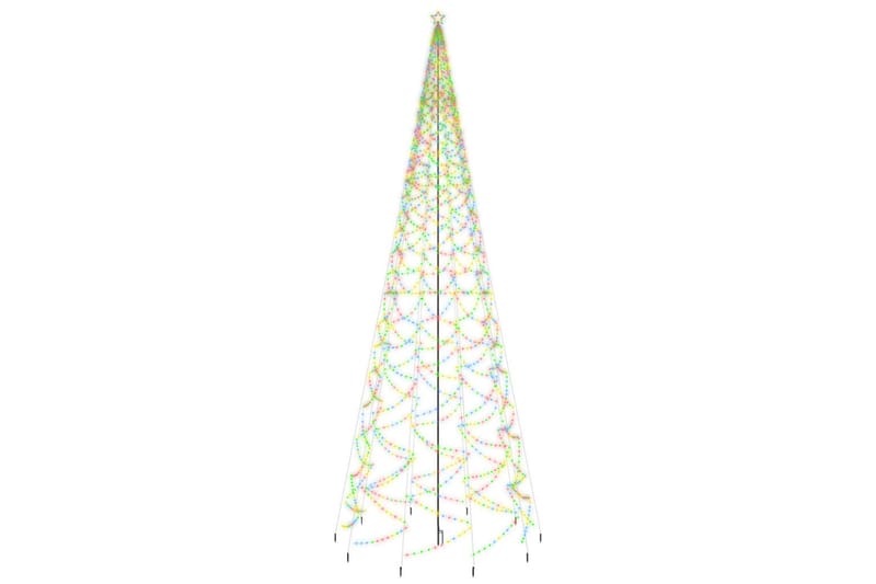 beBasic juletræ med spyd 3000 LED'er 800 cm farverigt lys - Plastik juletræ