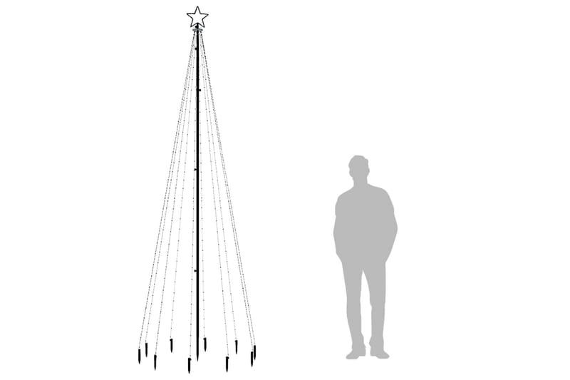 beBasic juletræ med spyd 310 LED'er 300 cm blåt lys - Plastik juletræ