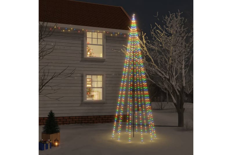 beBasic juletræ med spyd 732 LED'er 500 cm farverigt lys - Plastik juletræ