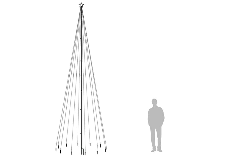 beBasic juletræ med spyd 732 LED'er 500 cm farverigt lys - Plastik juletræ