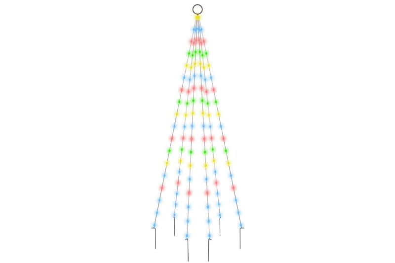 beBasic juletræ til flagstang 108 LED'er 180 cm farverigt lys - Plastik juletræ