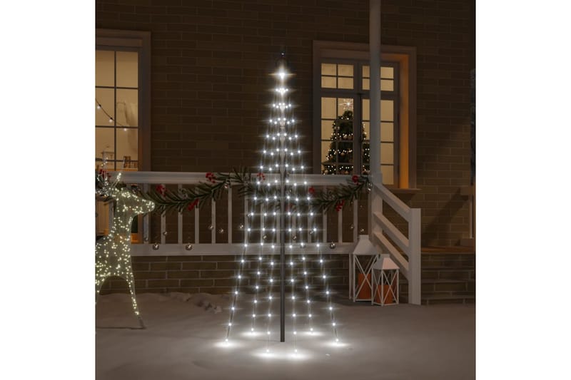 beBasic juletræ til flagstang 108 LED'er 180 cm koldt hvidt lys - Plastik juletræ