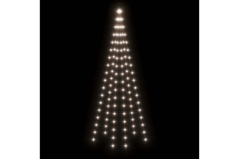 beBasic juletræ til flagstang 108 LED'er 180 cm koldt hvidt lys - Plastik juletræ