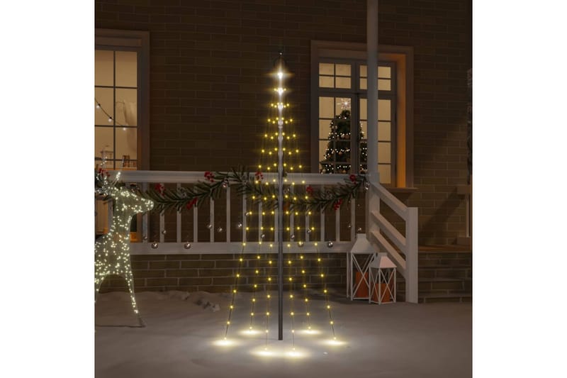 beBasic juletræ til flagstang 108 LED'er 180 cm varmt hvidt lys - Plastik juletræ