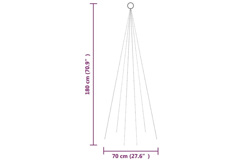 beBasic juletræ til flagstang 108 LED'er 180 cm varmt hvidt lys - Plastik juletræ