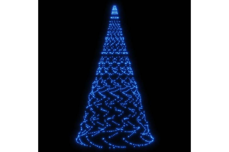 beBasic juletræ til flagstang 1400 LED'er 500 cm blåt lys - Plastik juletræ