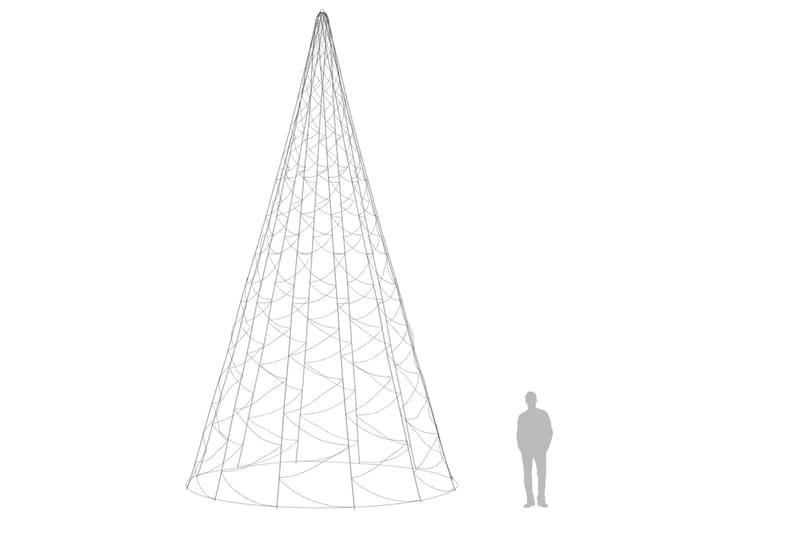 beBasic juletræ til flagstang 3000 LED'er 800 cm blåt lys - Plastik juletræ