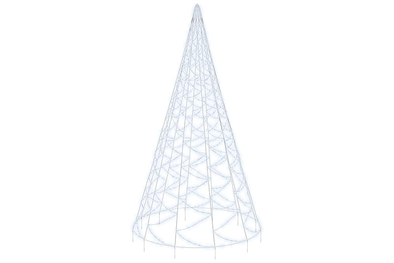 beBasic juletræ til flagstang 3000 LED'er 800 cm koldt hvidt lys - Plastik juletræ