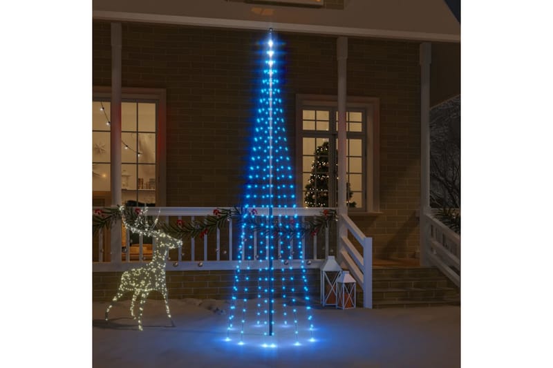beBasic juletræ til flagstang 310 LED'er 300 cm blåt lys - Plastik juletræ