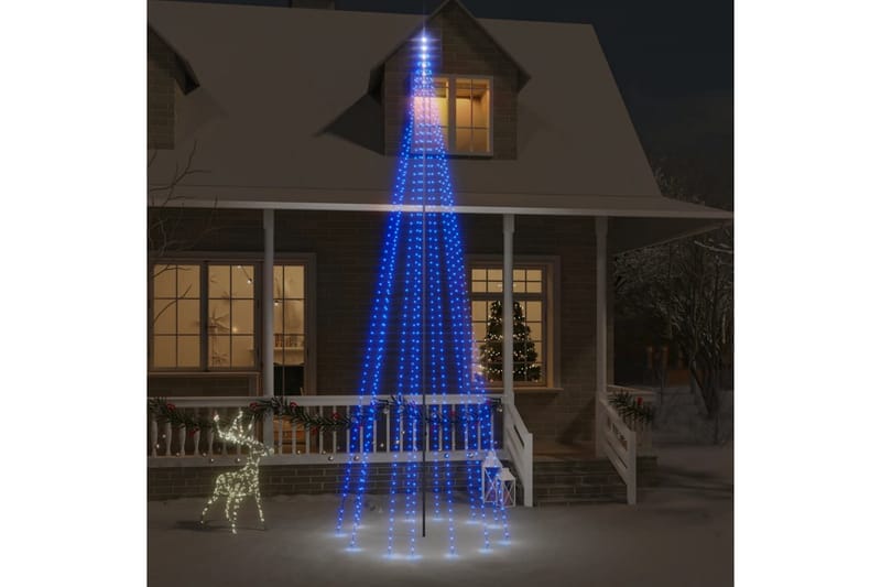 beBasic juletræ til flagstang 732 LED'er 500 cm blåt lys - Plastik juletræ