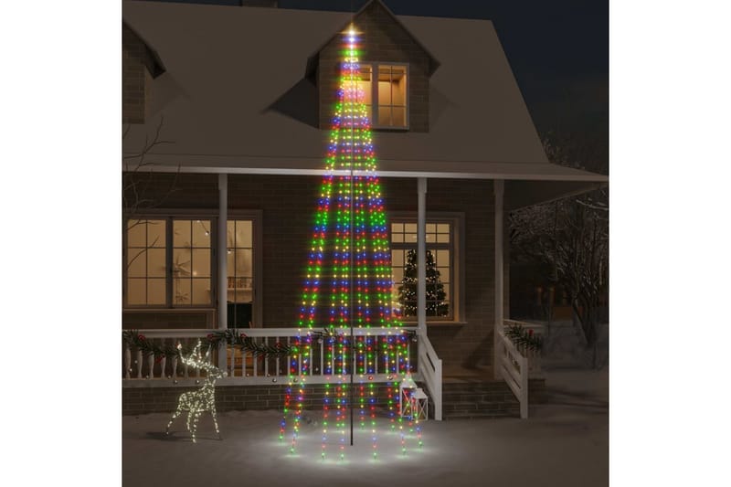 beBasic juletræ til flagstang 732 LED'er 500 cm farverigt lys - Plastik juletræ