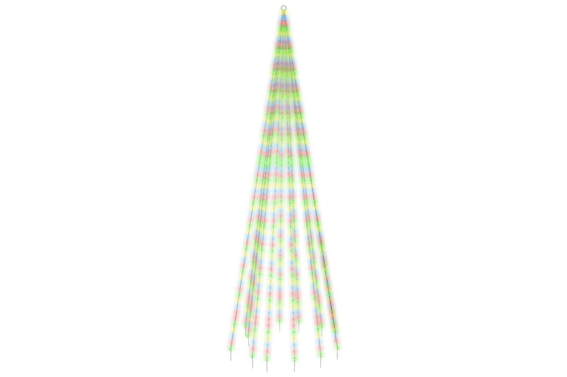 beBasic juletræ til flagstang 732 LED'er 500 cm farverigt lys - Plastik juletræ