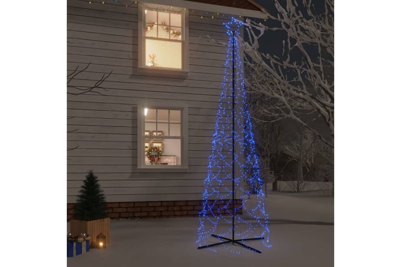 beBasic kegleformet juletræ 100x300 cm 500 LED'er blåt lys - Plastik juletræ