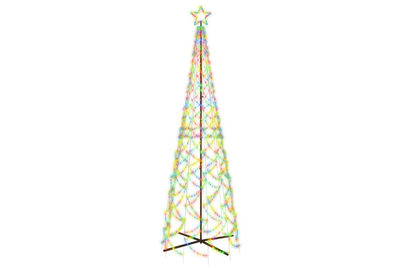 beBasic kegleformet juletræ 100x300 cm 500 LED'er farverigt lys - Plastik juletræ