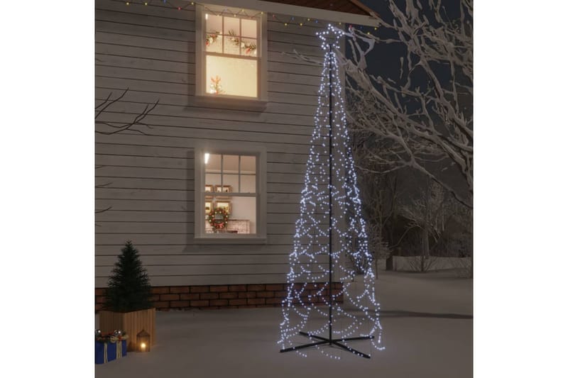 beBasic kegleformet juletræ 100x300 cm 500 LED'er koldt hvidt lys - Plastik juletr�æ
