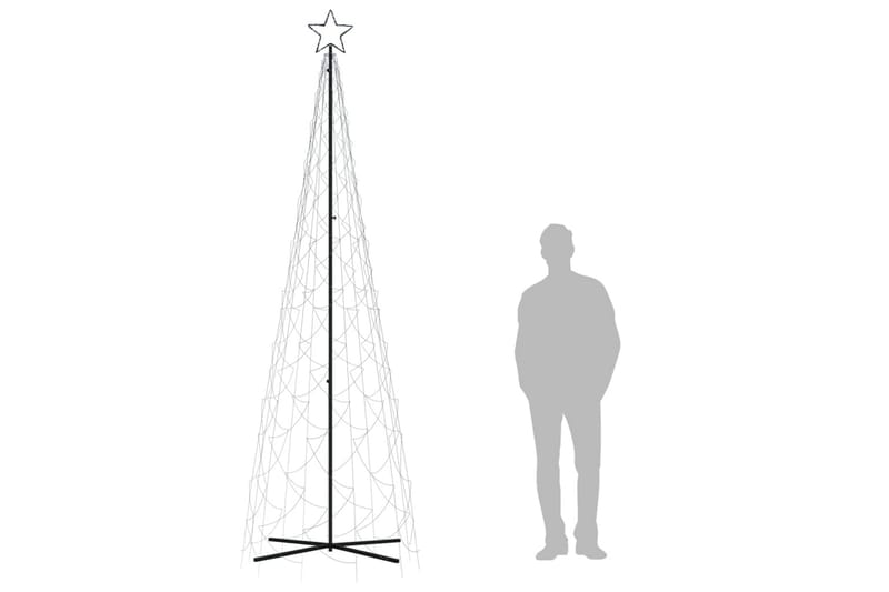 beBasic kegleformet juletræ 100x300 cm 500 LED'er koldt hvidt lys - Plastik juletræ