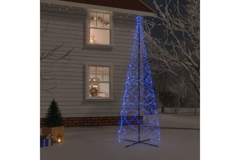 beBasic kegleformet juletræ 160x500 cm 1400 LED'er blåt lys - Plastik juletræ