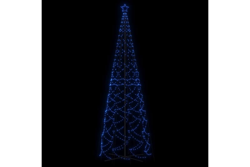 beBasic kegleformet juletræ 160x500 cm 1400 LED'er blåt lys - Plastik juletræ