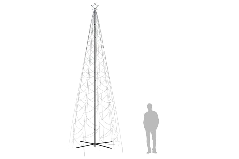 beBasic kegleformet juletræ 160x500 cm 1400 LED'er blåt lys - Plastik juletræ