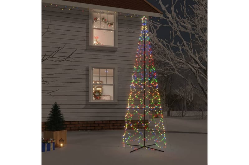 beBasic kegleformet juletræ 160x500 cm 1400 LED'er farverigt lys - Boligtilbehør - Julepynt & højtidsdekorationer - Juelpynt og juledekoration - Plastik juletræ