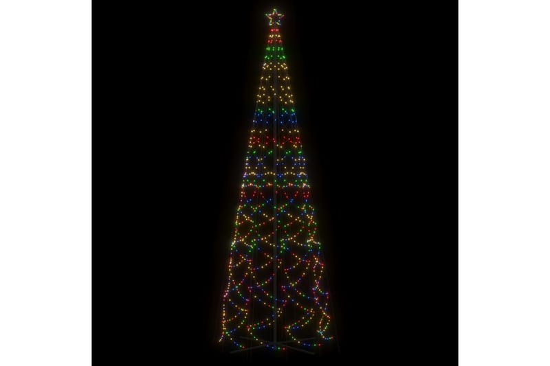 beBasic kegleformet juletræ 160x500 cm 1400 LED'er farverigt lys - Plastik juletræ