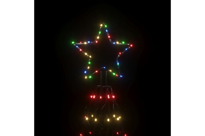beBasic kegleformet juletræ 160x500 cm 1400 LED'er farverigt lys - Plastik juletræ