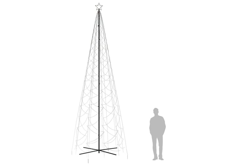 beBasic kegleformet juletræ 160x500 cm 1400 LED'er farverigt lys - Plastik juletræ