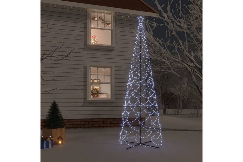 beBasic kegleformet juletræ 160x500 cm 1400 LED'er koldt hvidt lys - Boligtilbehør - Julepynt & højtidsdekorationer - Juelpynt og juledekoration - Plastik juletræ