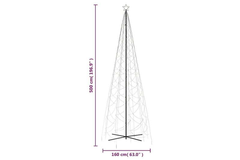beBasic kegleformet juletræ 160x500 cm 1400 LED'er varmt hvidt lys - Boligtilbehør - Julepynt & højtidsdekorationer - Juelpynt og juledekoration - Plastik juletræ
