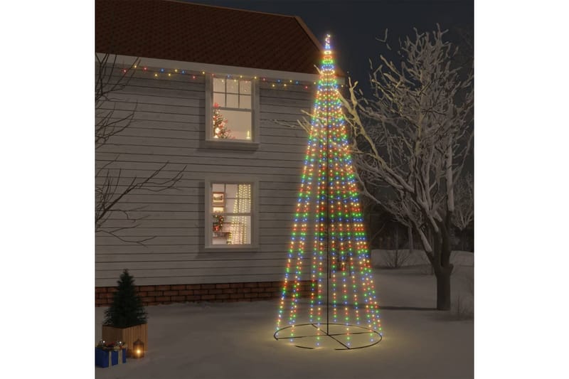 beBasic kegleformet juletræ 160x500 cm 732 LED'er farverigt lys - Plastik juletræ