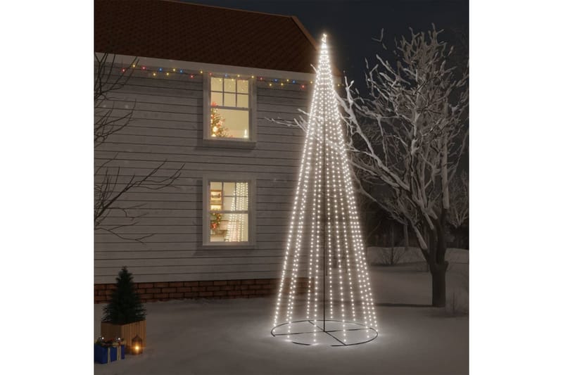 beBasic kegleformet juletræ 160x500 cm 732 LED'er koldt hvidt lys - Plastik juletræ
