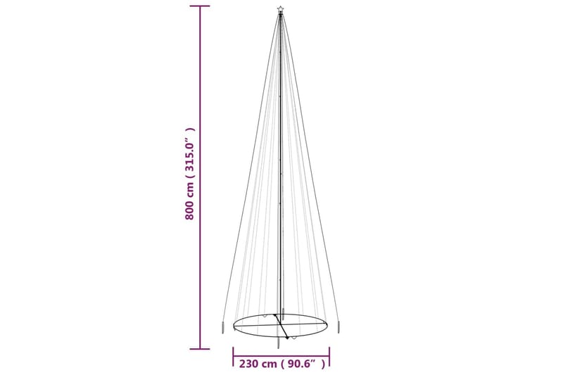 beBasic kegleformet juletræ 230x800 cm 1134 LED'er blåt lys - Boligtilbehør - Julepynt & højtidsdekorationer - Juelpynt og juledekoration - Plastik juletræ