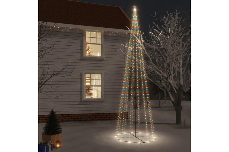 beBasic kegleformet juletræ 230x800 cm 1134 LED'er farverigt lys - Boligtilbehør - Julepynt & højtidsdekorationer - Juelpynt og juledekoration - Plastik juletræ