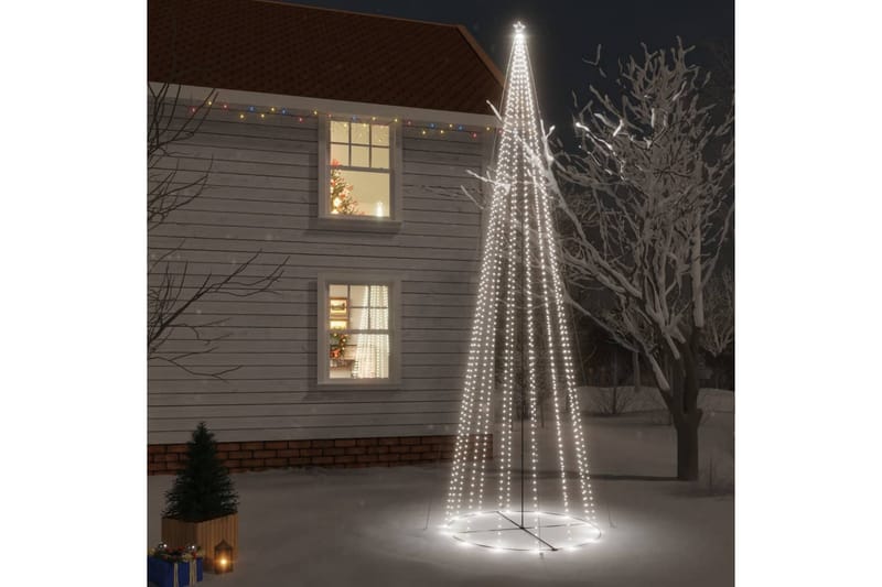 beBasic kegleformet juletræ 230x800 cm 1134 LED'er koldt hvidt lys - Plastik juletræ
