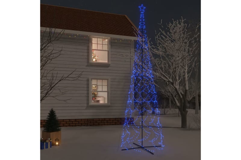 beBasic kegleformet juletræ 230x800 cm 3000 LED'er blåt lys - Plastik juletræ