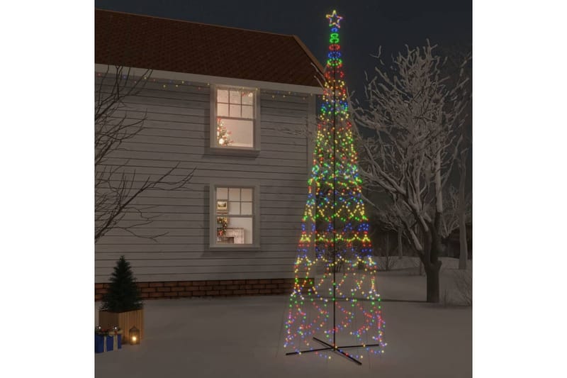 beBasic kegleformet juletræ 230x800 cm 3000 LED'er farverigt lys - Plastik juletræ