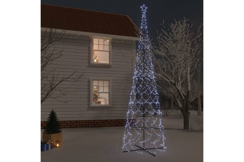 beBasic kegleformet juletræ 230x800 cm 3000 LED'er koldt hvidt lys - Plastik juletræ
