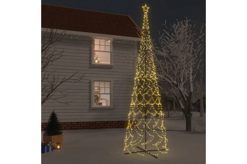 beBasic kegleformet juletræ 230x800 cm 3000 LED'er varmt hvidt lys - Plastik juletræ