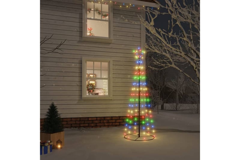 beBasic kegleformet juletræ 70x180 cm 108 LED'er farverigt lys - Boligtilbehør - Julepynt & højtidsdekorationer - Juelpynt og juledekoration - Plastik juletræ