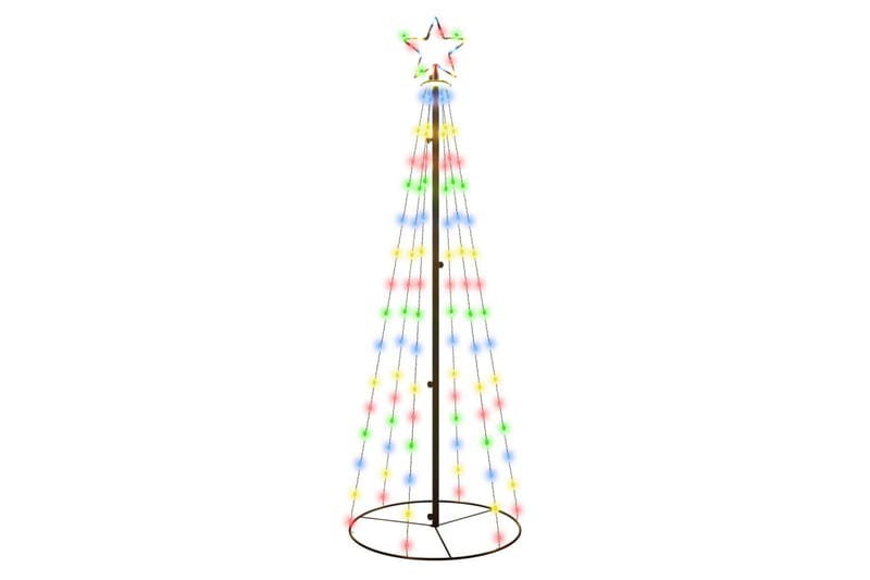 beBasic kegleformet juletræ 70x180 cm 108 LED'er farverigt lys - Plastik juletræ