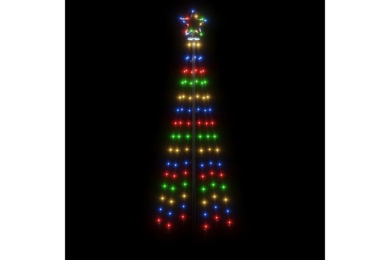 beBasic kegleformet juletræ 70x180 cm 108 LED'er farverigt lys - Plastik juletræ