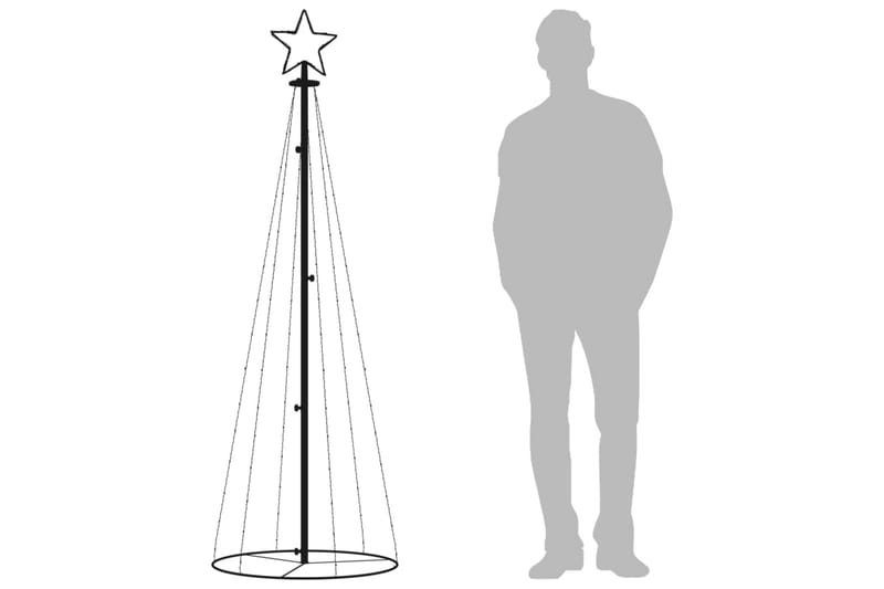 beBasic kegleformet juletræ 70x180 cm 108 LED'er farverigt lys - Boligtilbehør - Julepynt & højtidsdekorationer - Juelpynt og juledekoration - Plastik juletræ