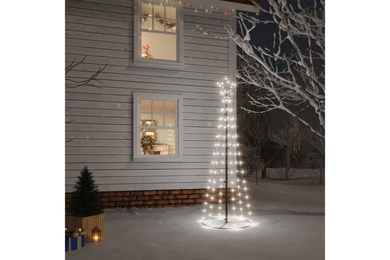 beBasic kegleformet juletræ 70x180 cm 108 LED'er koldt hvidt lys - Plastik juletræ