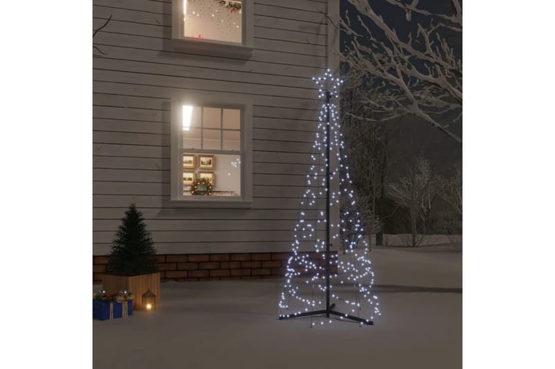 beBasic kegleformet juletræ 70x180 cm 200 LED'er koldt hvidt lys - Boligtilbehør - Julepynt & højtidsdekorationer - Juelpynt og juledekoration - Plastik juletræ