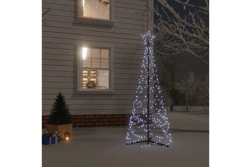 beBasic kegleformet juletræ 70x180 cm 200 LED'er koldt hvidt lys - Plastik juletræ