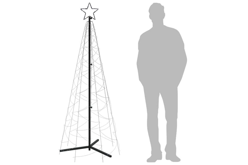 beBasic kegleformet juletræ 70x180 cm 200 LED'er koldt hvidt lys - Boligtilbehør - Julepynt & højtidsdekorationer - Juelpynt og juledekoration - Plastik juletræ