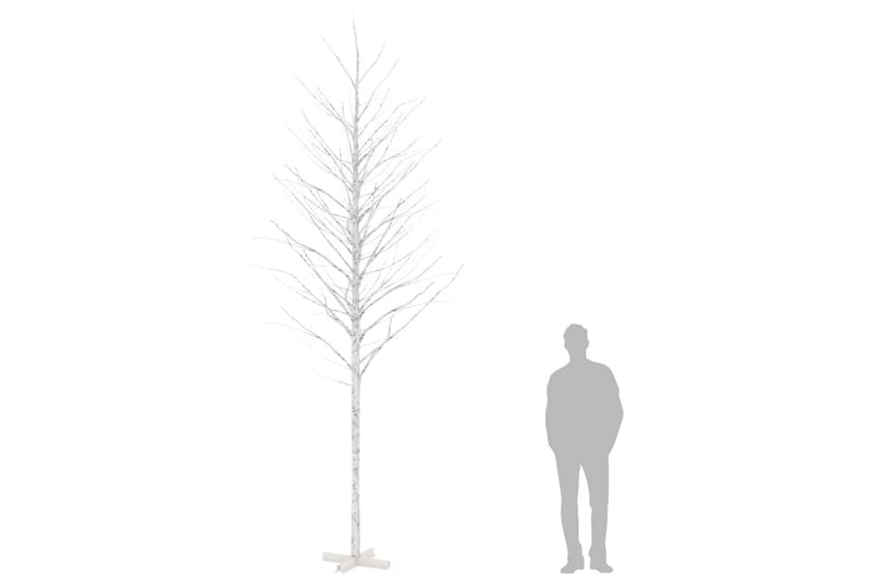 beBasic LED-birketræ 672 cm 400 LED'er varmt hvidt lys hvid - Plastik juletræ